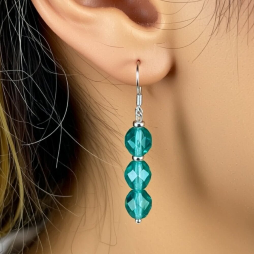 Swarovski Crystal Beaded Dangle Earrings NWT